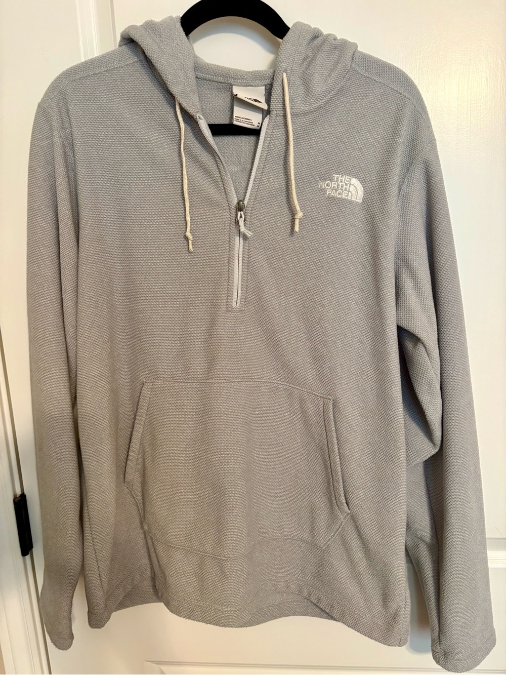 The North Face Men's Light Gray Half-Zip Hooded Sweater